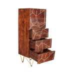 Dark Gold Tall Chest of Drawers - View 4