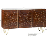 Dark Gold extra large sideboard with metal inlays and angled legs