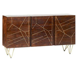 Dark Gold Extra Large Sideboard 3 Drawers and 2 Doors - View 3