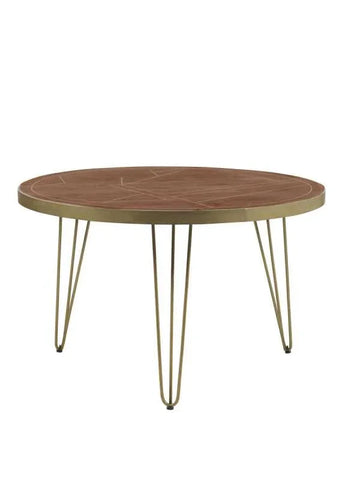 Dark Gold Round Dining Table - View 2