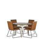 Dark Gold Round Dining Table - View 5
