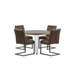 Dark Gold Round Dining Table - View 4