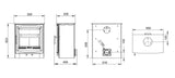 Burnbright 6.7kW Multi Fuel (Eco) w/ Logstore Option - Technical Drawing