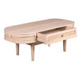 Valencia Cane & Mango Wood 1 Drawer Coffee Table - View 3