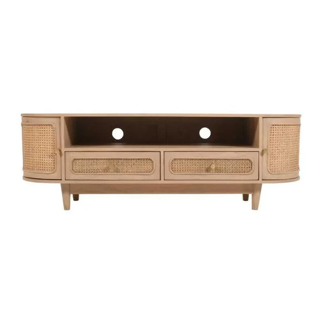 Valencia Cane & Mango Wood 2 Drawers TV Cabinet - View 2