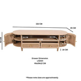 Valencia Cane & Mango Wood 2 Drawers TV Cabinet - View 4