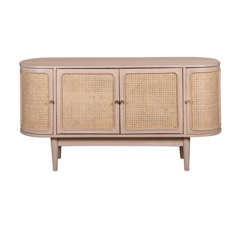 Valencia cane and mango wood sideboard in a stylish living room