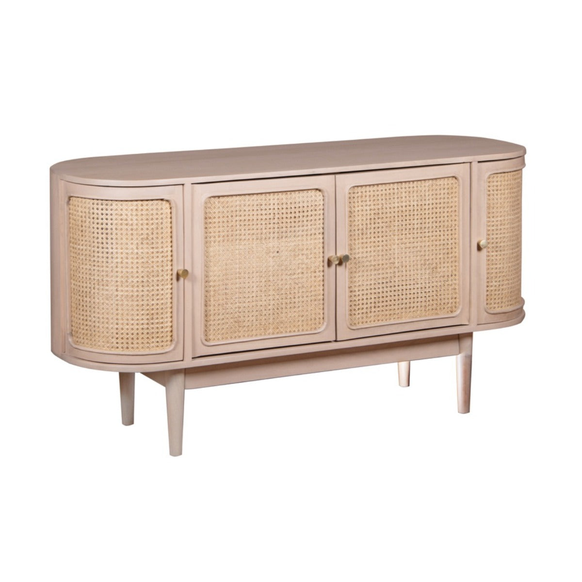 Valencia cane and mango wood sideboard in a stylish living room