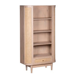 Valencia bookcase made from mango wood and woven cane, showcasing stylish design