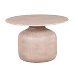Valencia round coffee table made of mango wood with a grooved surface