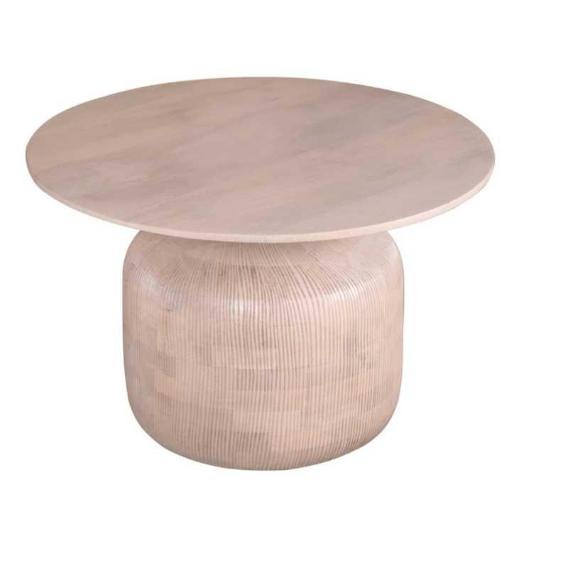 Valencia Cane & Mango Wood Round Coffee Table - View 2