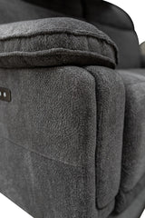 Gray textured fabric surface with a close-up view
