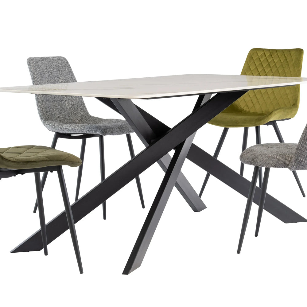 Elegant 1.6m Gold and Black Dining Table for Stylish Interiors