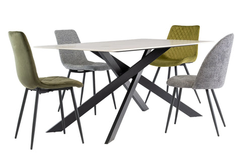 Elegant 1.6m Gold and Black Dining Table for Stylish Interiors