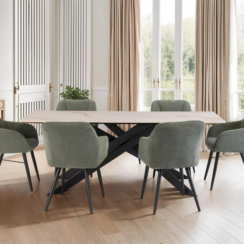 Elegant 1.6m Gold and Black Dining Table for Stylish Interiors