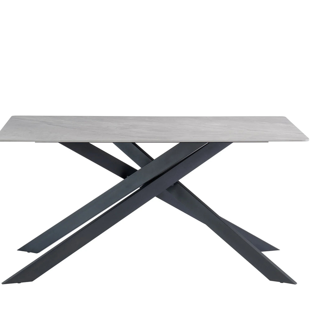 Stylish 1.6m Grey Dining Table with Black Legs - Modern Furniture