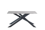 Stylish 1.6m Grey Dining Table with Black Legs - Modern Furniture