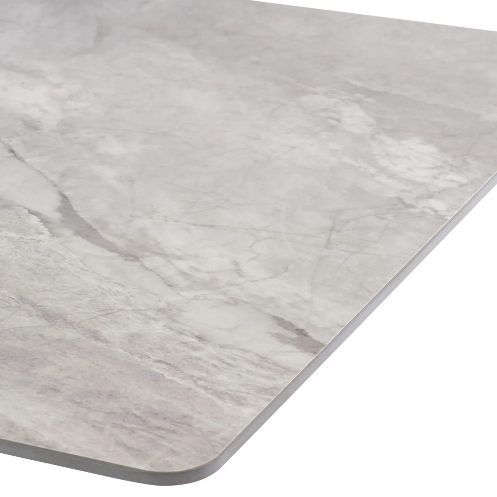 Stylish 1.6m Grey Dining Table with Black Legs - Modern Furniture