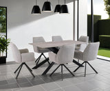 Stylish 1.6m Grey Dining Table with Black Legs - Modern Furniture