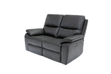 Black leather recliner sofa on a white background