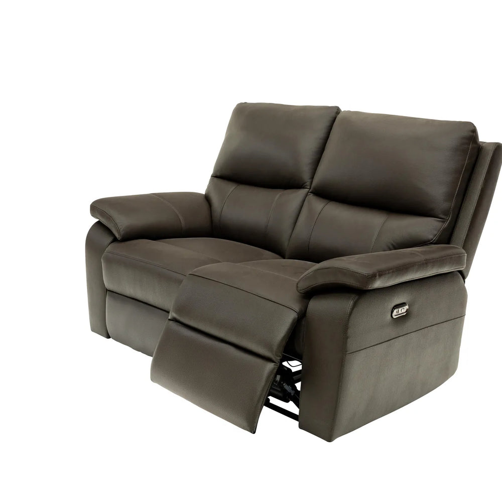 Brown leather recliner chair on a white background