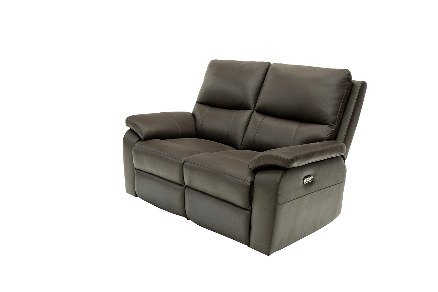 Brown leather recliner sofa on a white background