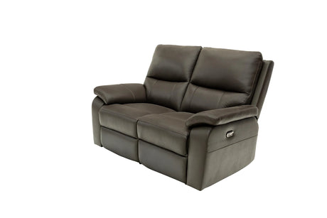 Brown leather recliner sofa on a white background