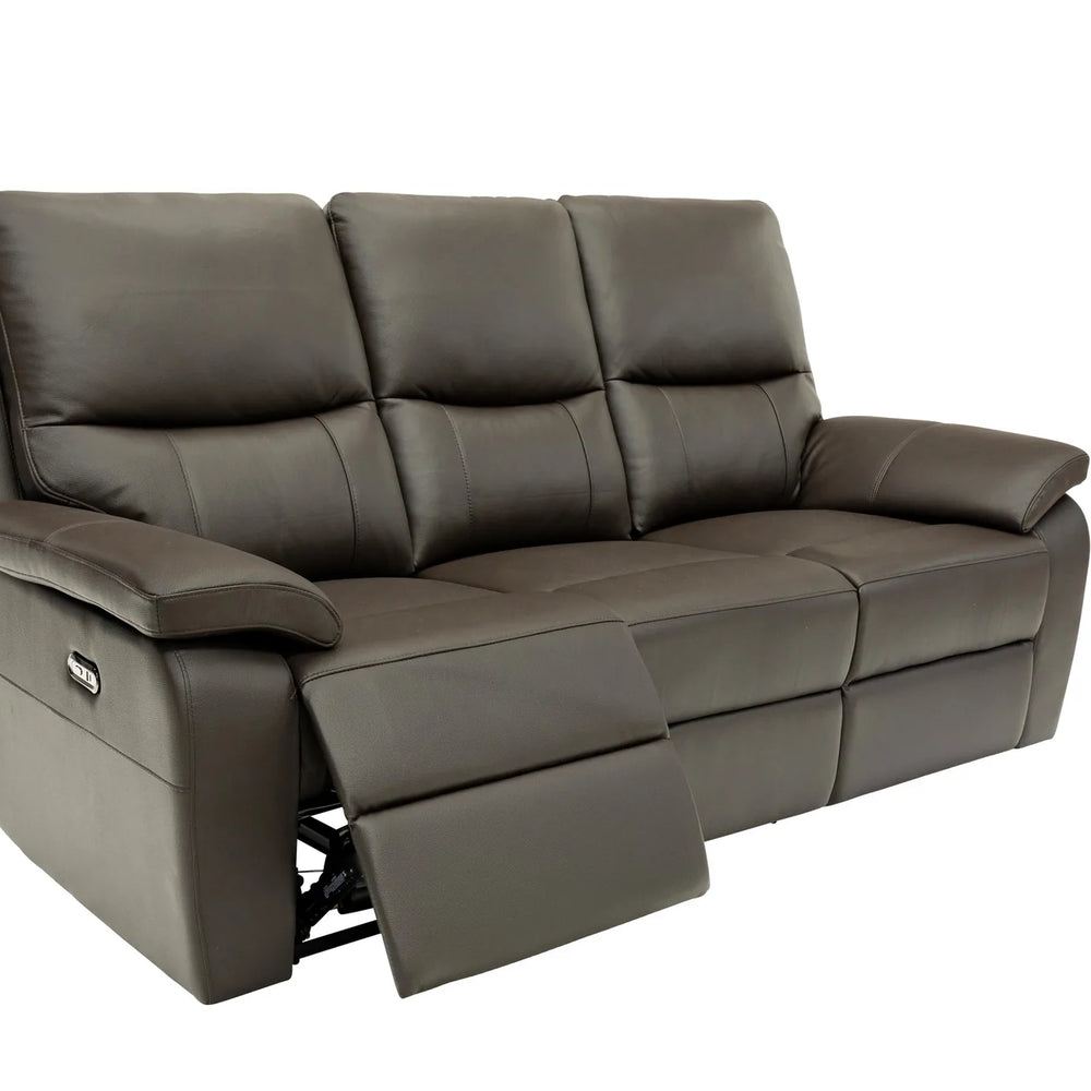 Gray reclining sofa on a white background