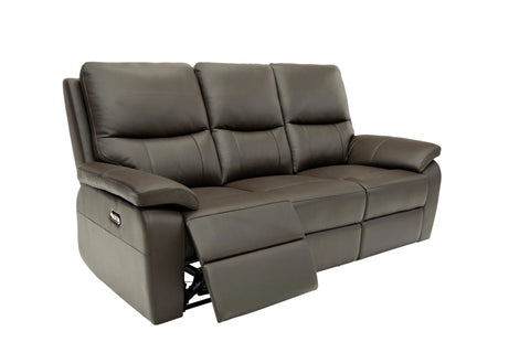 Gray reclining sofa on a white background
