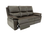 Gray reclining sofa on a white background