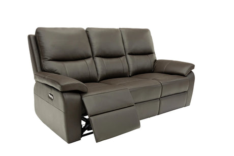 Gray reclining sofa on a white background