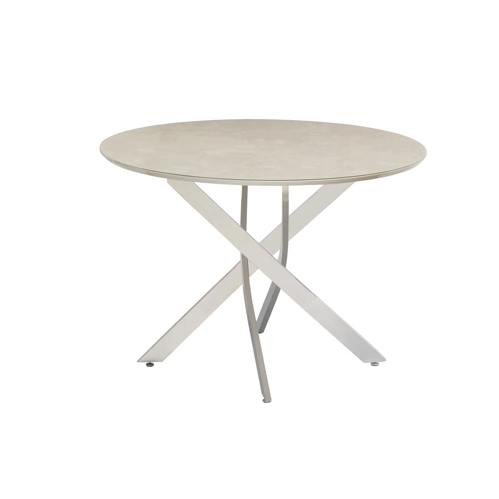 Stylish 1.07m Round Dining Table with Chrome Legs for Modern Homes