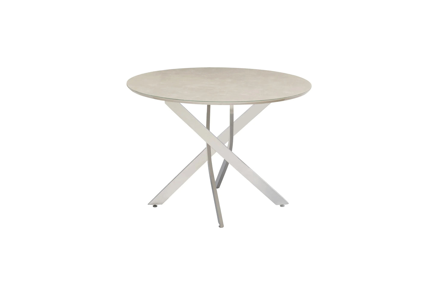 Stylish 1.07m Round Dining Table with Chrome Legs for Modern Homes