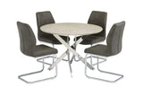 Stylish 1.07m Round Dining Table with Chrome Legs for Modern Homes