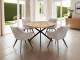 1.2m Round Medium Oak Veneer Dining Table - Stylish & Modern Design