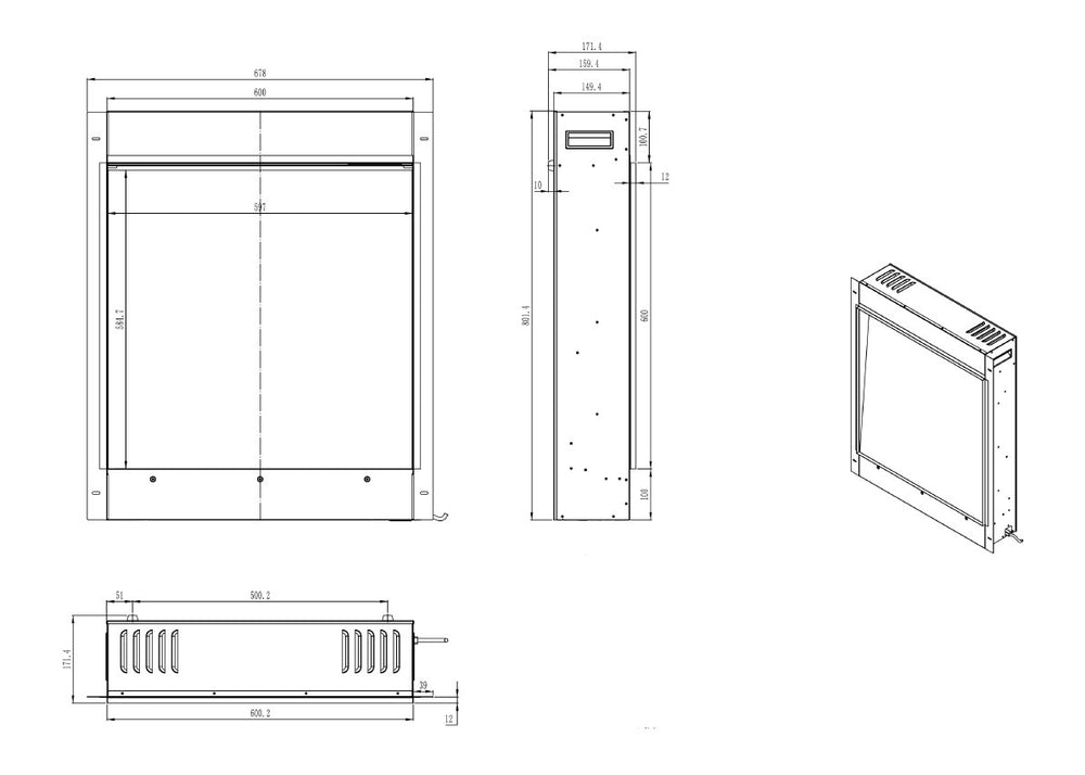 Ezee Glow Celestial 600 Electric Inset Fire