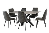1.8m Grey Wooden Dining Table for Modern Home Elegance