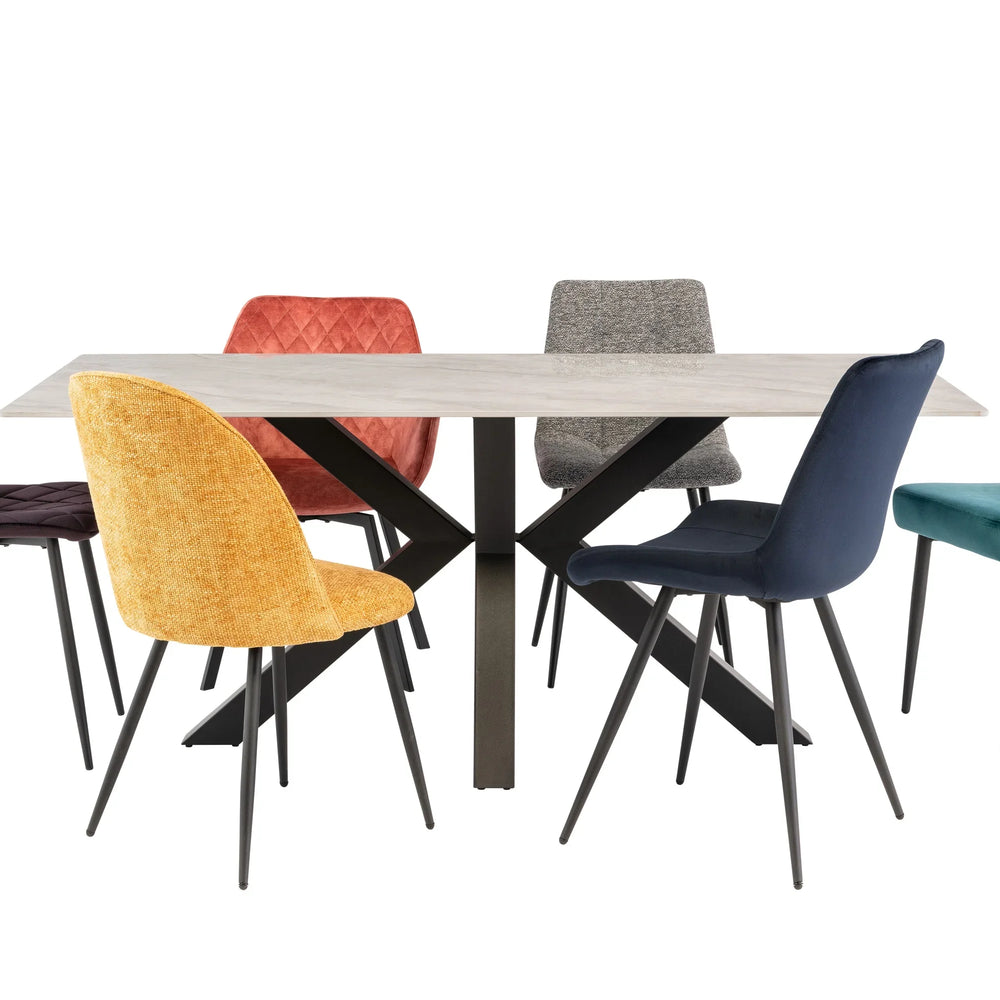 1.8m Grey Wooden Dining Table for Modern Home Elegance