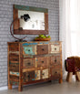 Coastal 9 Drawer Chest made from reclaimed wood, fully assembled