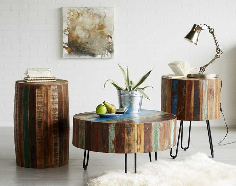 Coastal Drum Side Table - View 2