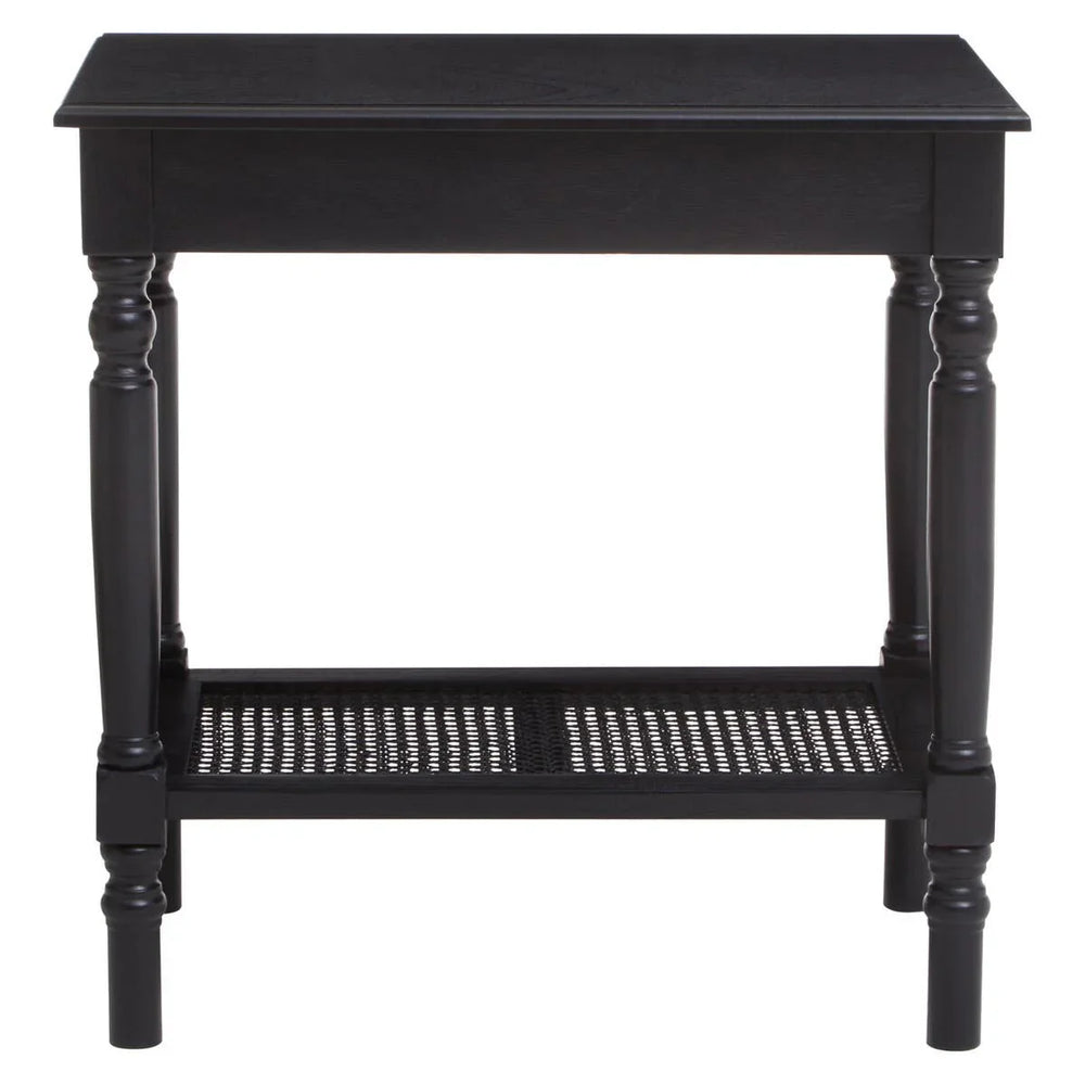 Antique Black Cane Side Table