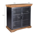 Metropolis Industrial Sideboard made of acacia wood with two doors and shelves