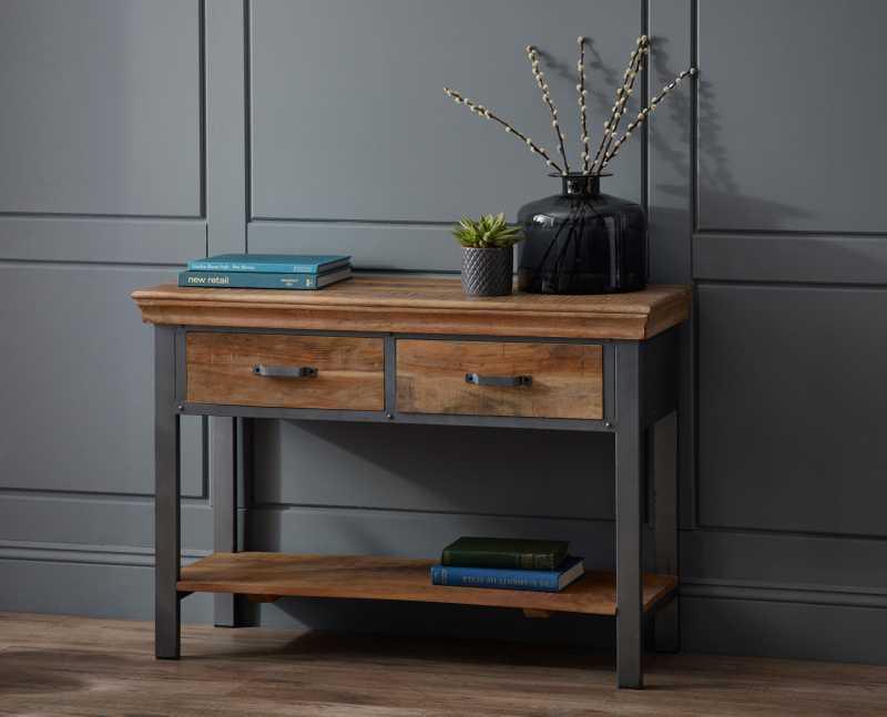Metropolis Industrial 2 Drawer Console Table