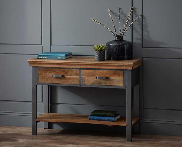 Metropolis Industrial 2 Drawer Console Table