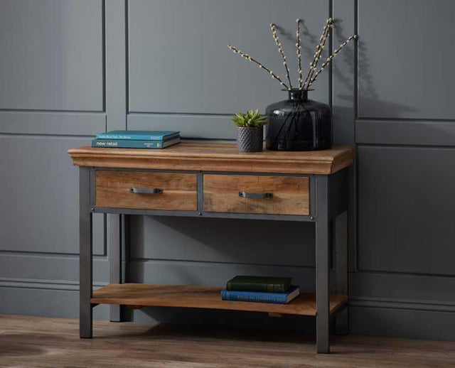 Metropolis Industrial 2 Drawer Console Table