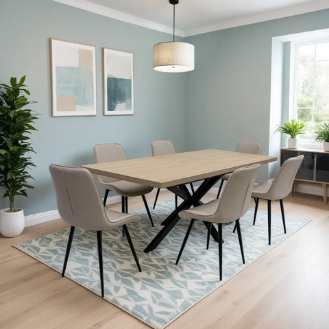 Light Oak 1.6m Extending Dining Table with 0.4m Leaf Insert