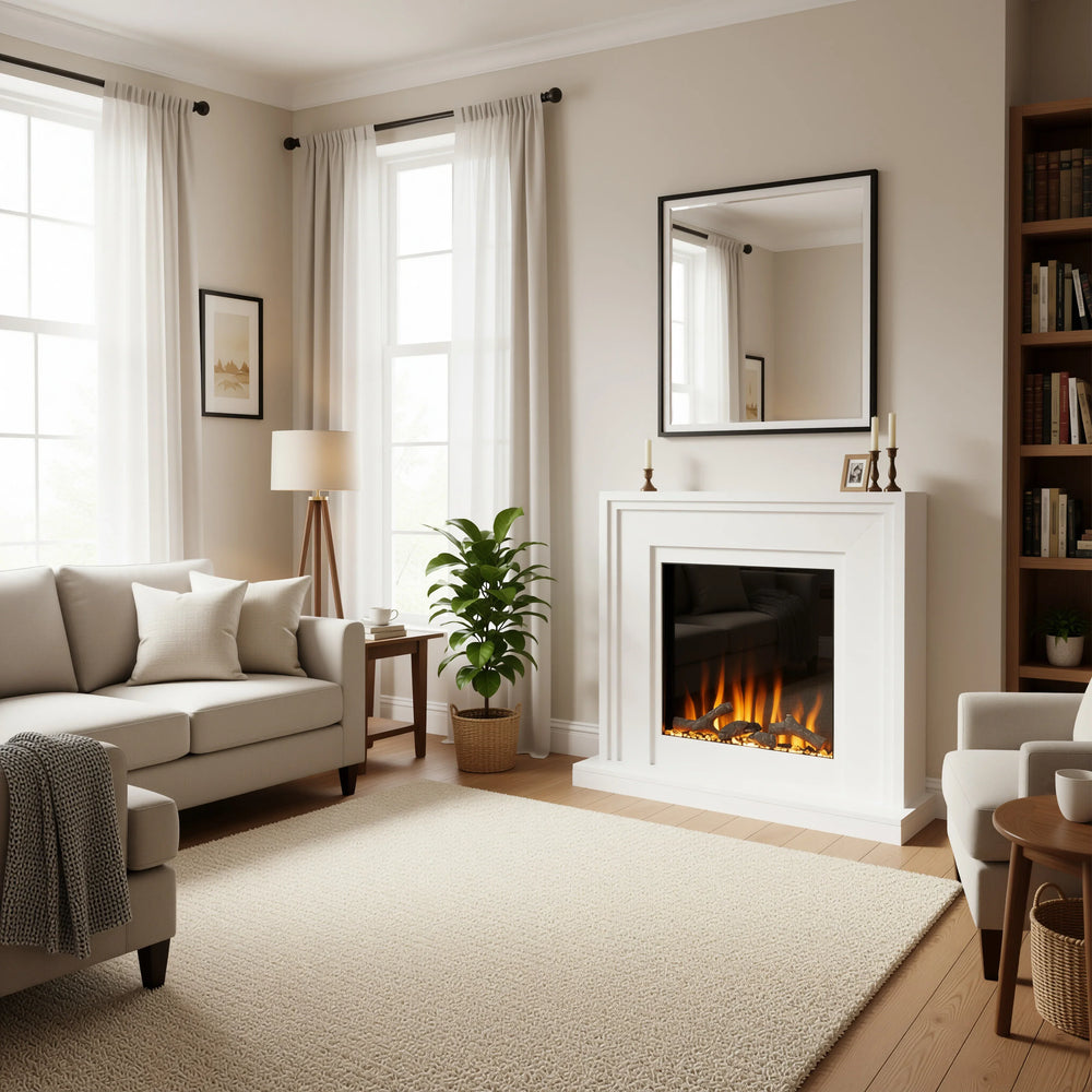 Fireplace with 10 flame & fuel bed colors - Ezee Glow Daytona Electric Fire Suite