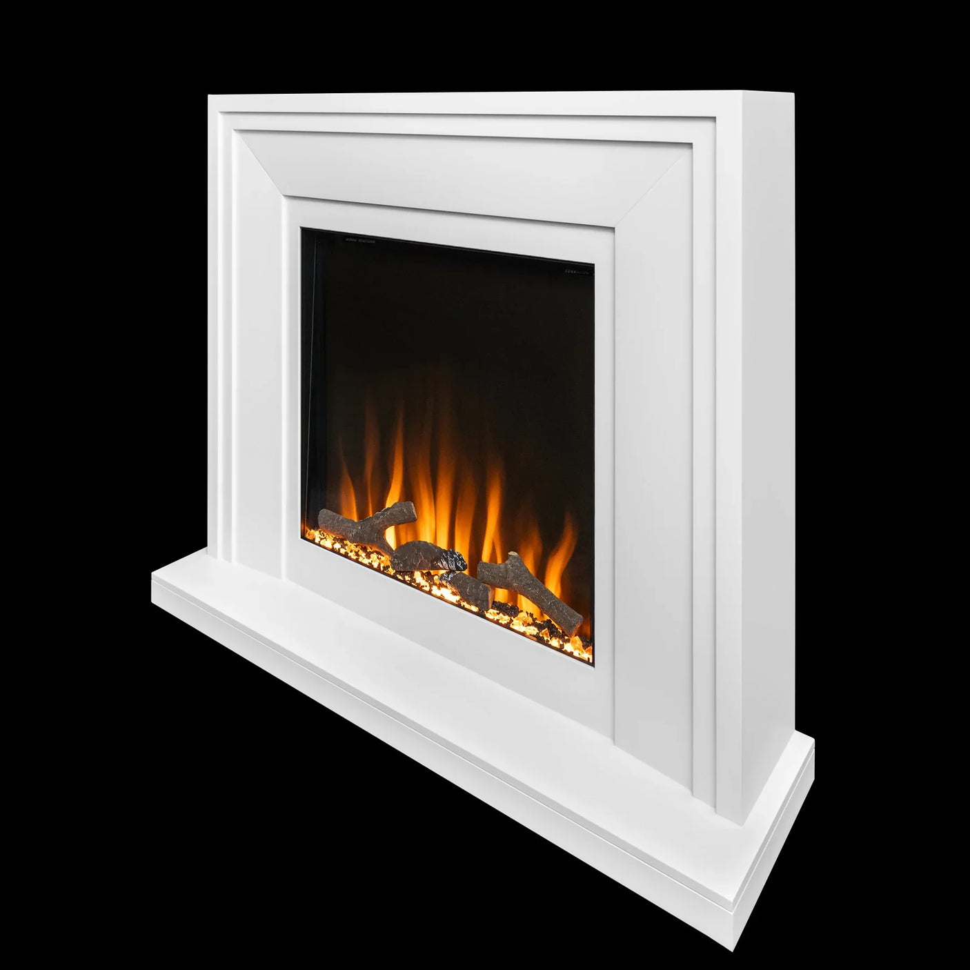 Colorful flames and fuel bed options on Ezee Glow Daytona electric fire suite.