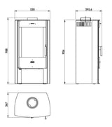 Salzbury 6.2kW Wood Burning (Eco) - Technical Drawing