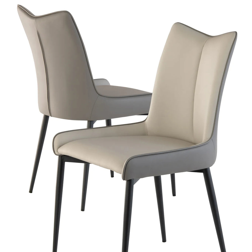 Nardo Dining Chair - Grey/ Light Grey Mix - Black Leg